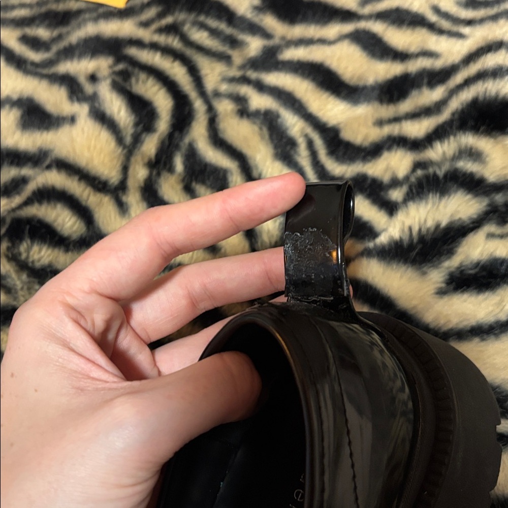 Black Patent Chunky Loafers - Picture 9 of 9